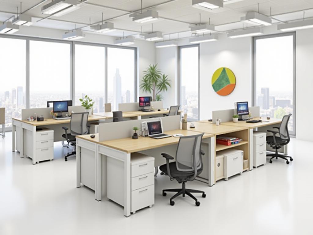Modern office space with ergonomic furniture on sale